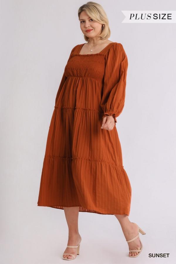 Rusty Sky- plus size tiered peasant ...